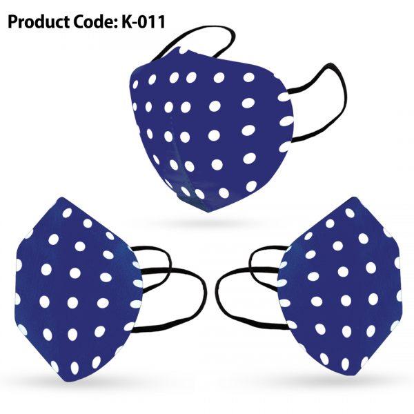 Polka Dot Face Mask For Adults - Blue