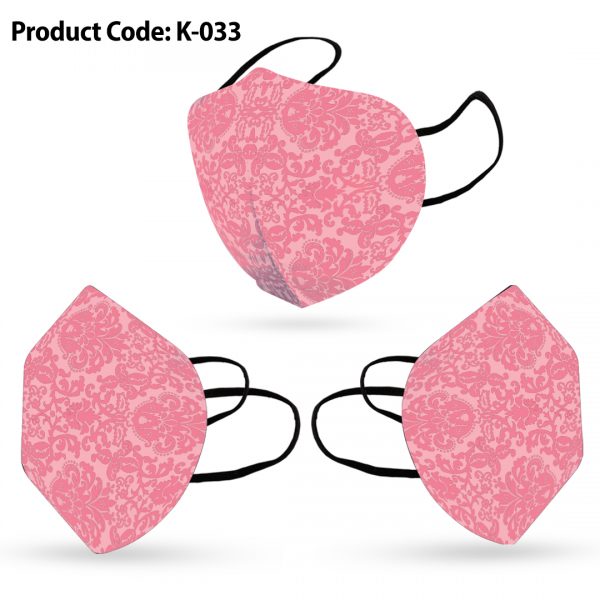 Pink Damask Face Mask For Adults